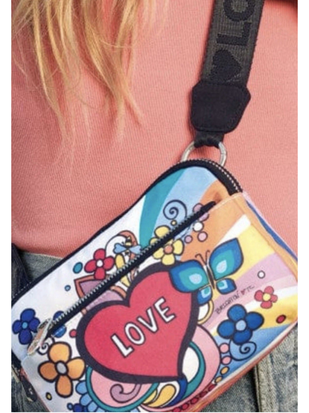 BRIGHTON Power Of Love Crossbody Bag Hearts Flowers NWT Fanny pack - Picture 9 of 9